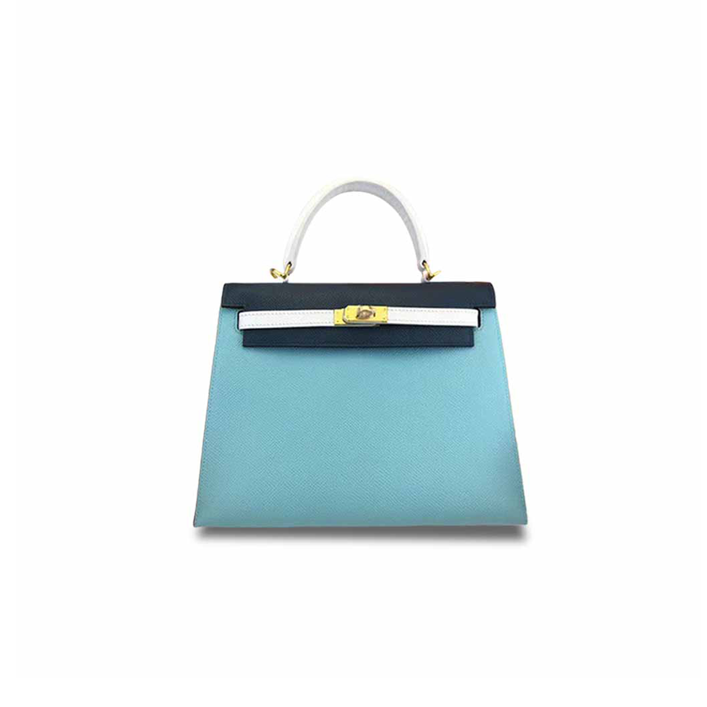 H**mes kelly 25 epsom macaron blue izmir blue gold buckle (25*17*7cm)